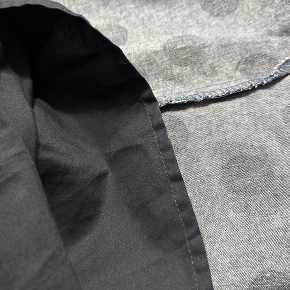 Modcloth Navy Blue Chambray Polka Dot Pleated Flare 50's Skirt EUC Sz S - Picture 8 of 11